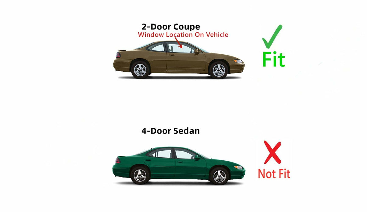 Passenger Right Side Door Window Glass Compatible with Pontiac Grand Prix 2 Door Coupe 1997-2002 Models