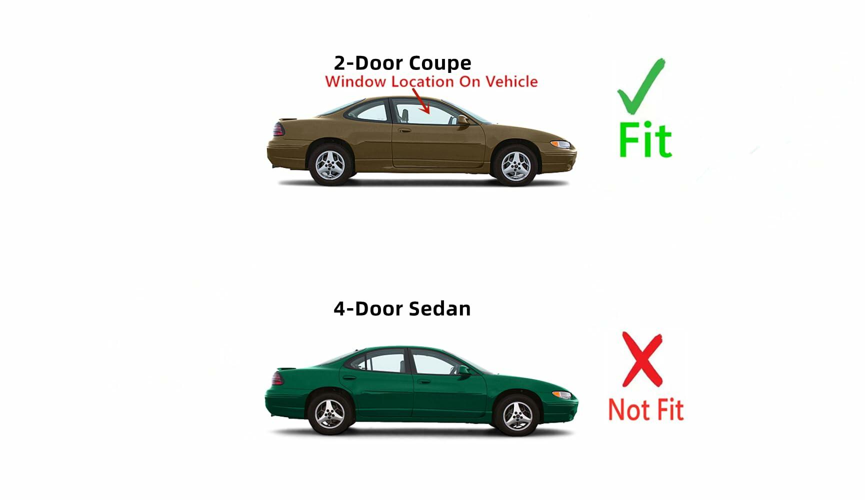 Passenger Right Side Door Window Glass Compatible with Pontiac Grand Prix 2 Door Coupe 1997-2002 Models