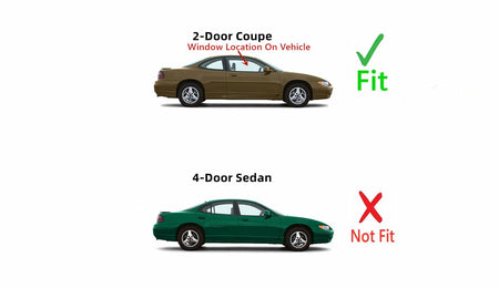 Passenger Right Side Door Window Glass Compatible with Pontiac Grand Prix 2 Door Coupe 1997-2002 Models