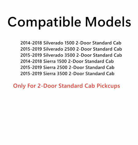 Driver Left Side Door Window Door Glass Compatible with Chevrolet Silverado GMC Sierra 1500 2014-2018 / 2500 3500 2015-2019 2-Door Standard Cab Pickup Only (Not For 4-Door Models)
