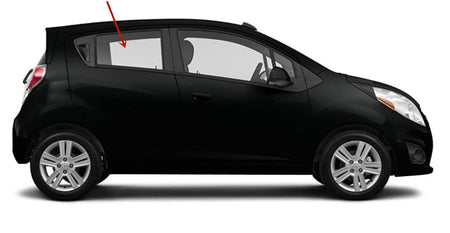 Passenger Right Side Rear Door Window Door Glass Compatible with Chevrolet Spark 2013-2015 Models
