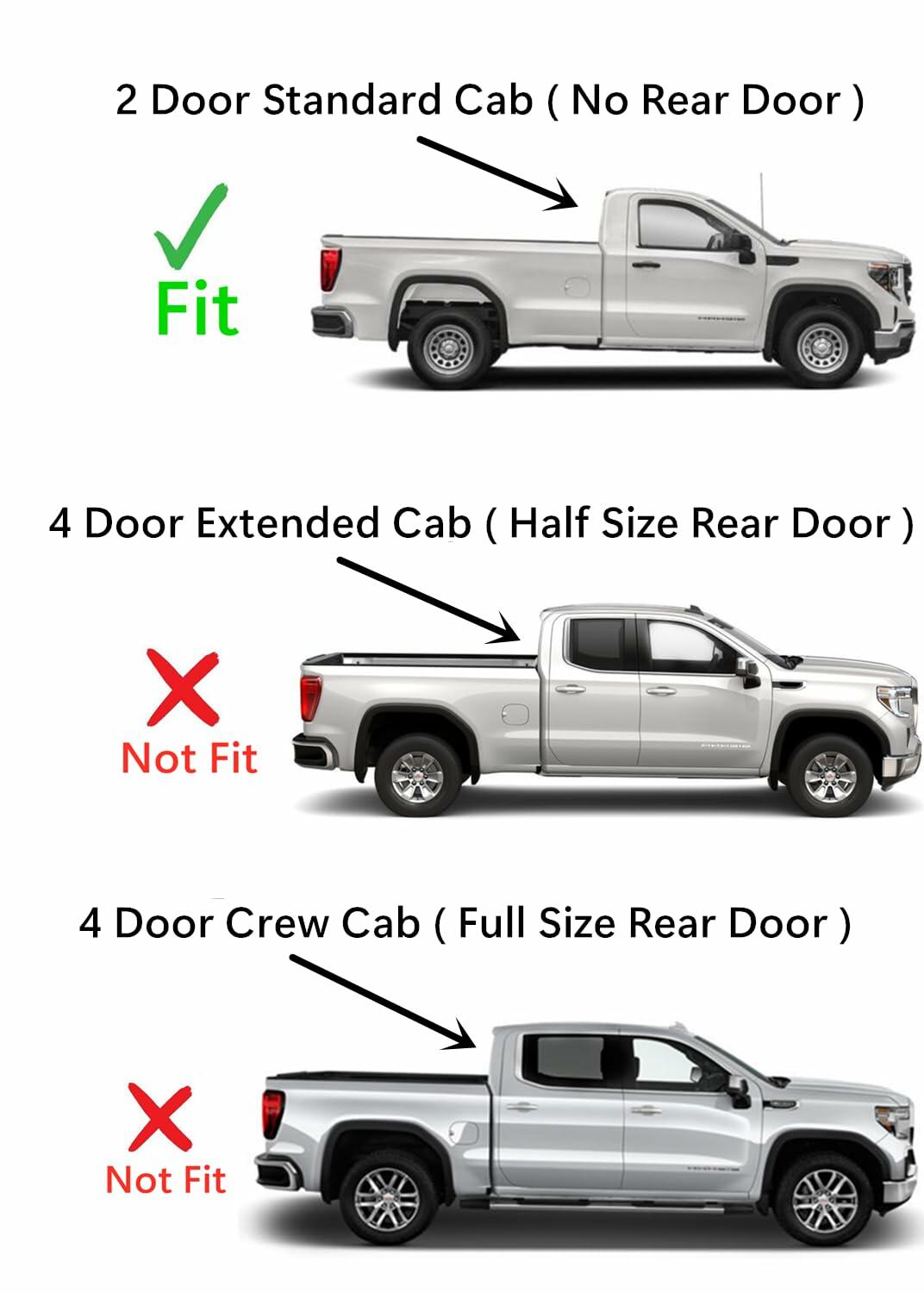 Passenger Right Side Door Window Door Glass Compatible with Chevrolet Silverado/GMC Sierra 1500 2 Door Standard Cab 2019-2026 Models