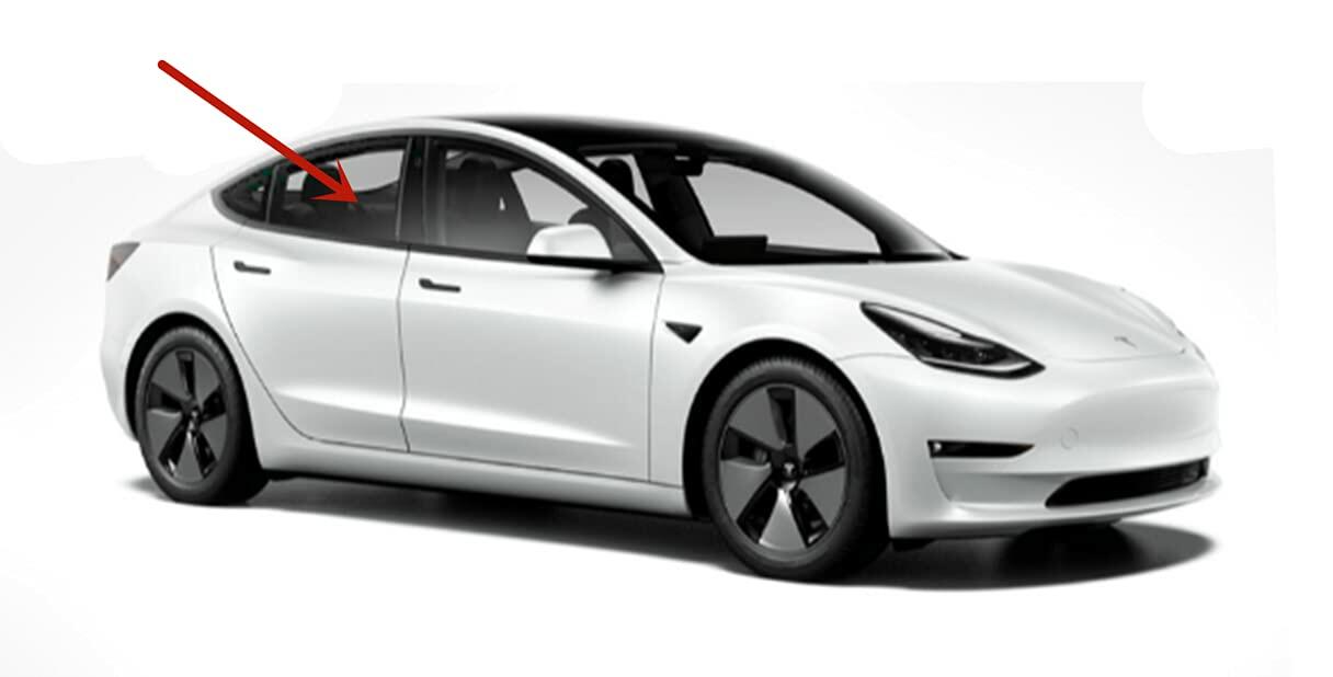 Passenger Right Side Rear Door Window Door Glass Compatible with Tesla 3 4 Door Sedan 2017-2023 Models
