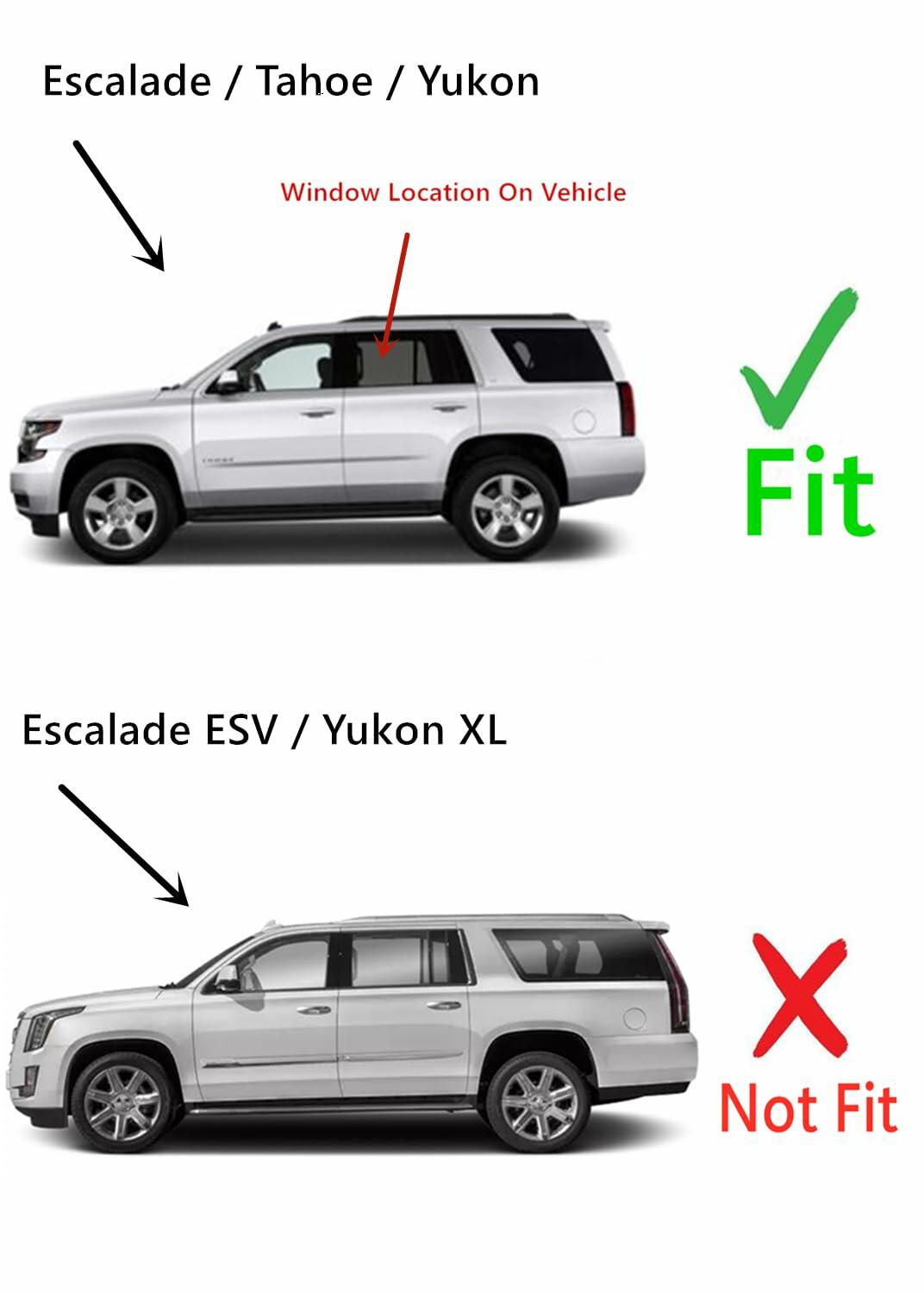 Driver Left Side Rear Door Window Door Glass Compatible with Cadillac Escalade/Chevrolet Tahoe/GMC Yukon 2015-2020 Models