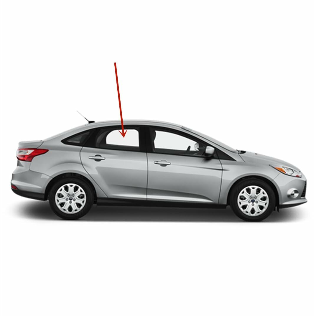 Passenger Right Side Rear Door Window Door Glass Compatible with Ford Focus 2012-2018 Models (Not For Focus Rally Sport)