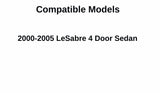 Tempered Passenger Right Side Front Door Window Door Glass Compatible with Buick LeSabre 2000-2005 Models