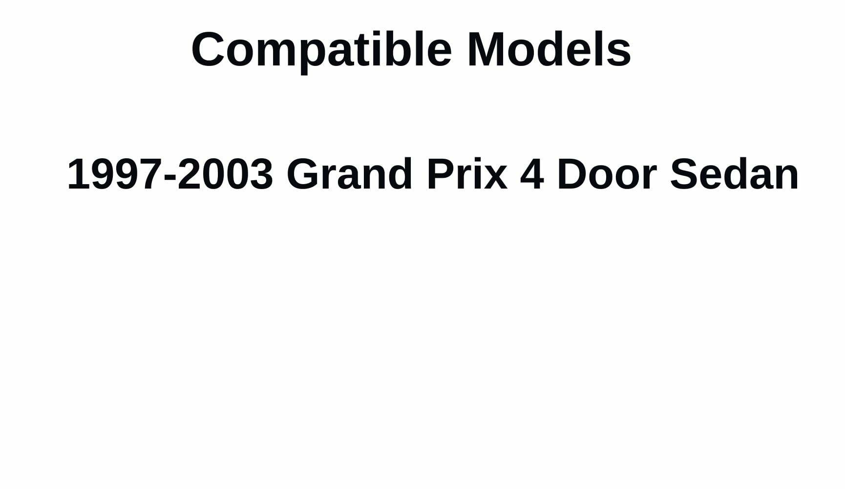 Driver Left Side Rear Door Window Door Glass Compatible with Pontiac Grand Prix 4 Door Sedan 1997-2003 Models