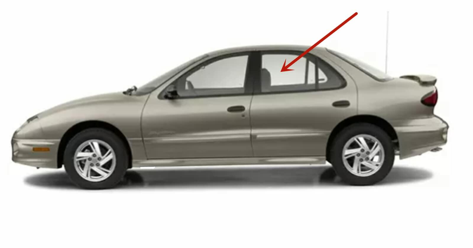 Driver Left Side Rear Door Window Door Glass Compatible with Chevrolet Cavalier 4 Door Sedan 1995-2005 Models