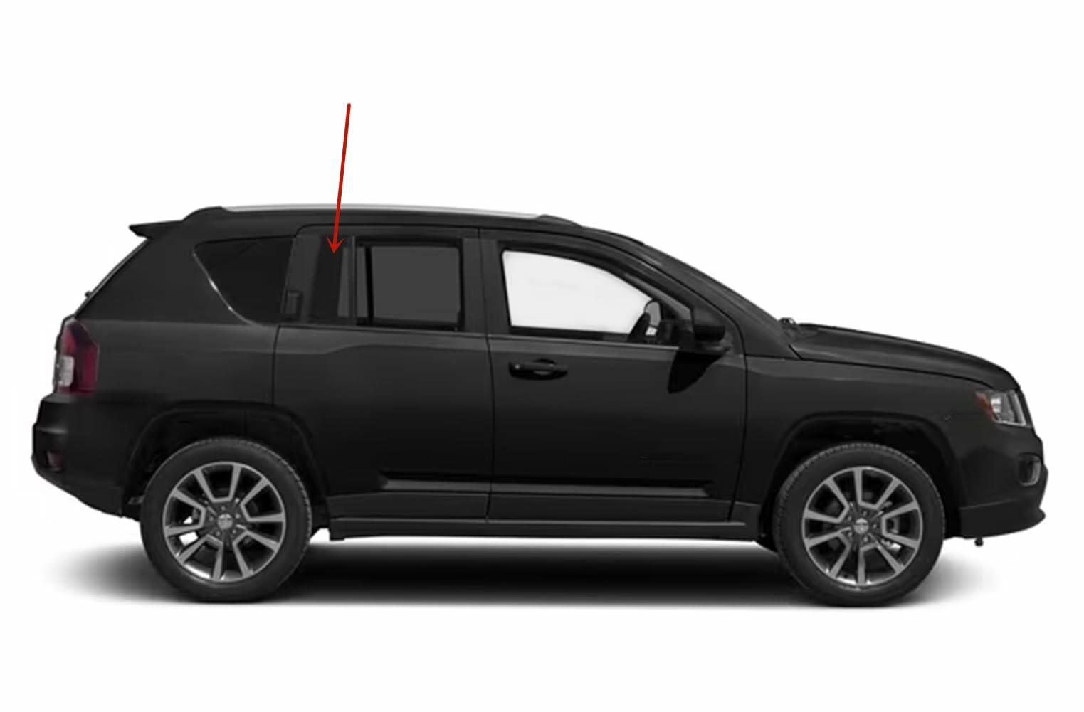 OE Privacy Passenger Right Side Vent Window Vent Glass Compatible with Jeep Compass 2007-2016 Models/Compass MK 2017 Models