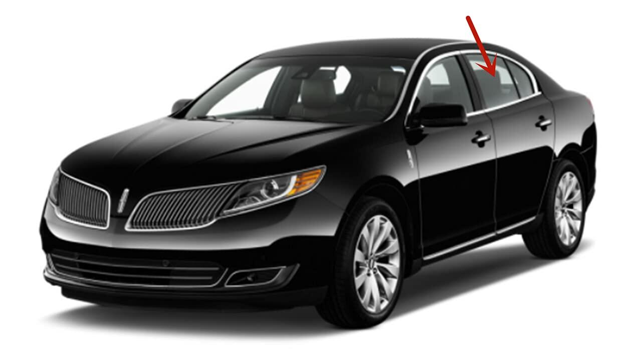 Driver Left Side Rear Door Window Door Glass Compatible with Lincoln MKS 2009-2016 Models