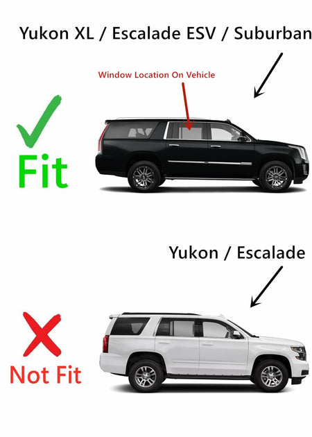 Passenger Right Side Rear Door Window Door Glass Compatible with Cadillac Escalade ESV/Chevrolet Suburban/GMC Yukon XL 2015-2020 Models