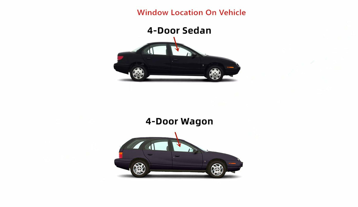 Passenger Right Side Front Door Window Door Glass Compatible with Saturn SL1 SL2 SW1 SW2 1996-2002 4 Door Models