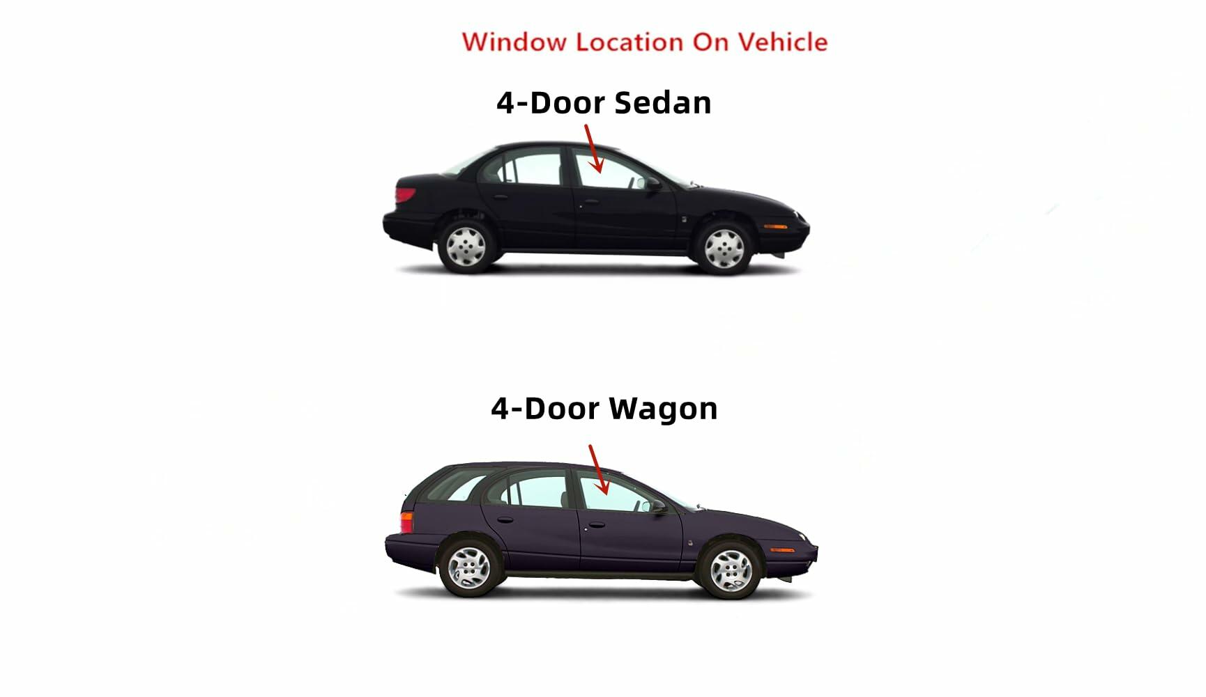 Passenger Right Side Front Door Window Door Glass Compatible with Saturn SL1 SL2 SW1 SW2 1996-2002 4 Door Models