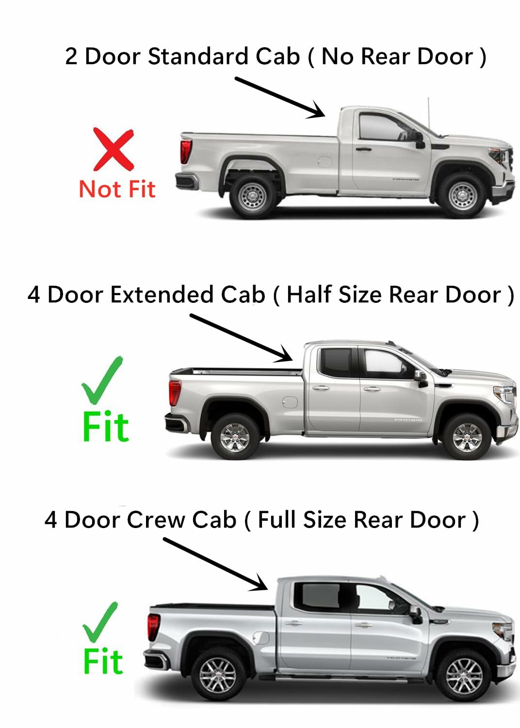 Passenger Right Side Front Door Window Door Glass Compatible with GMC Sierra/Chevrolet Silverado 1500 4 Door Crew/Extended Cab 2019-2026 Models