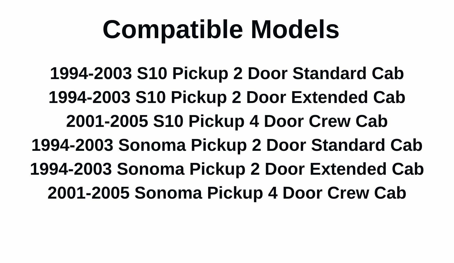 Sliding Back Window Glass Back Slider Compatible with Chevrolet S10 Pickup/GMC Sonoma Pickup 1994-2005 Models