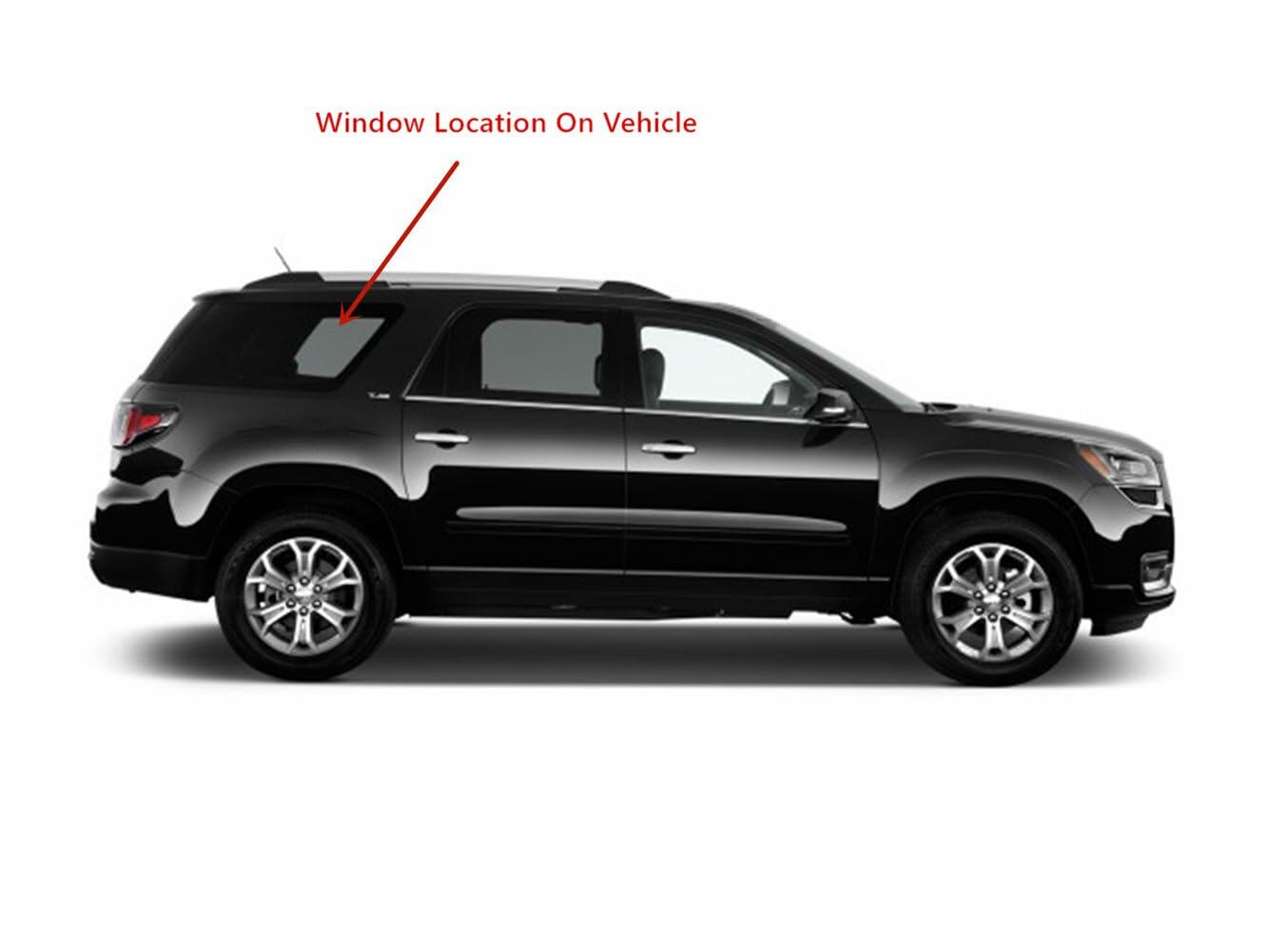 Passenger Right Side Quarter Window Quarter Glass Compatible with GMC Acadia 2013-2016 / Arcadia Limited 2017 / Saturn Outlook 2007-2010 Models
