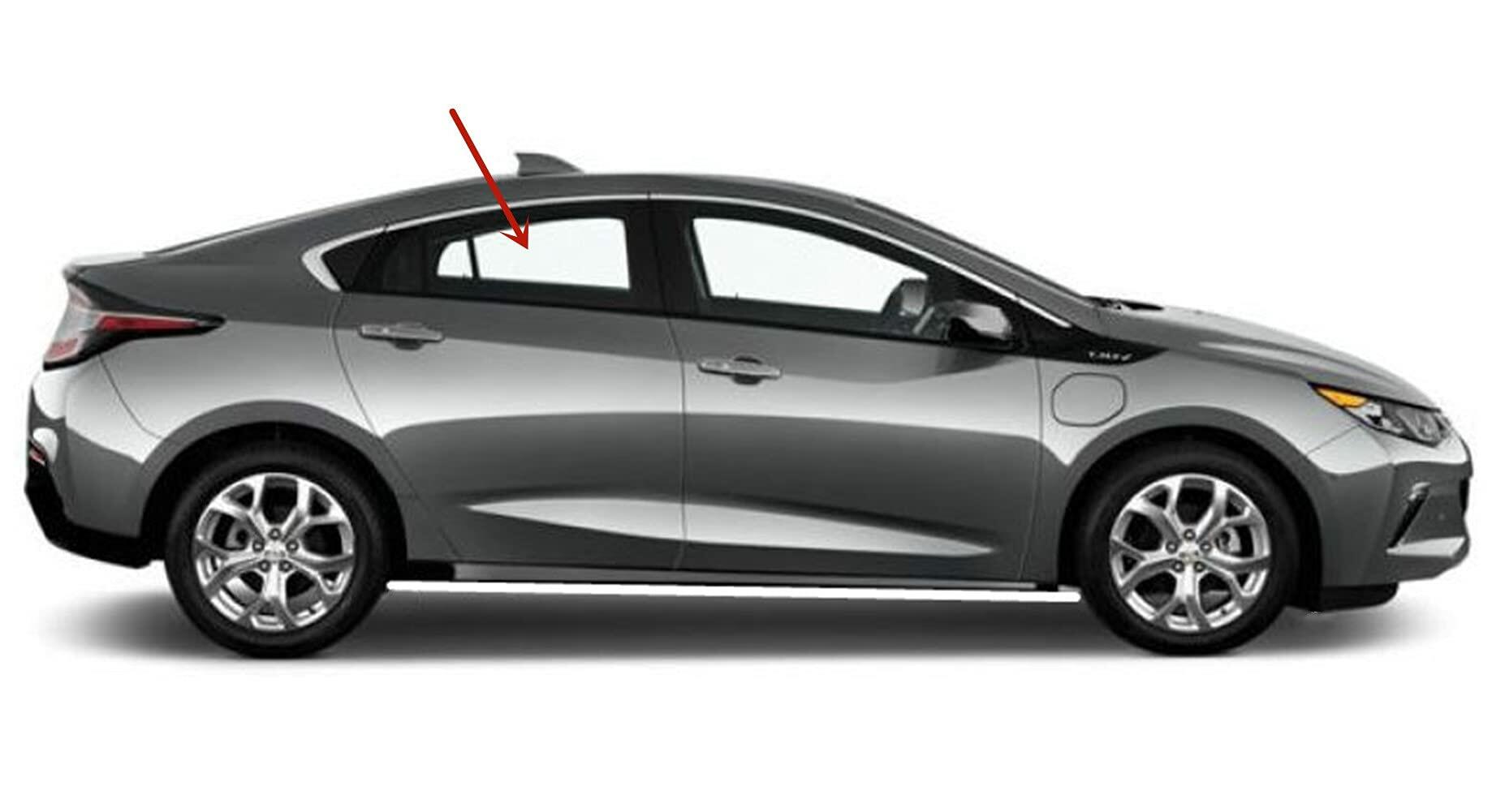Passenger Right Side Rear Door Window Door Glass Compatible with Chevrolet Volt 2016-2019 Models