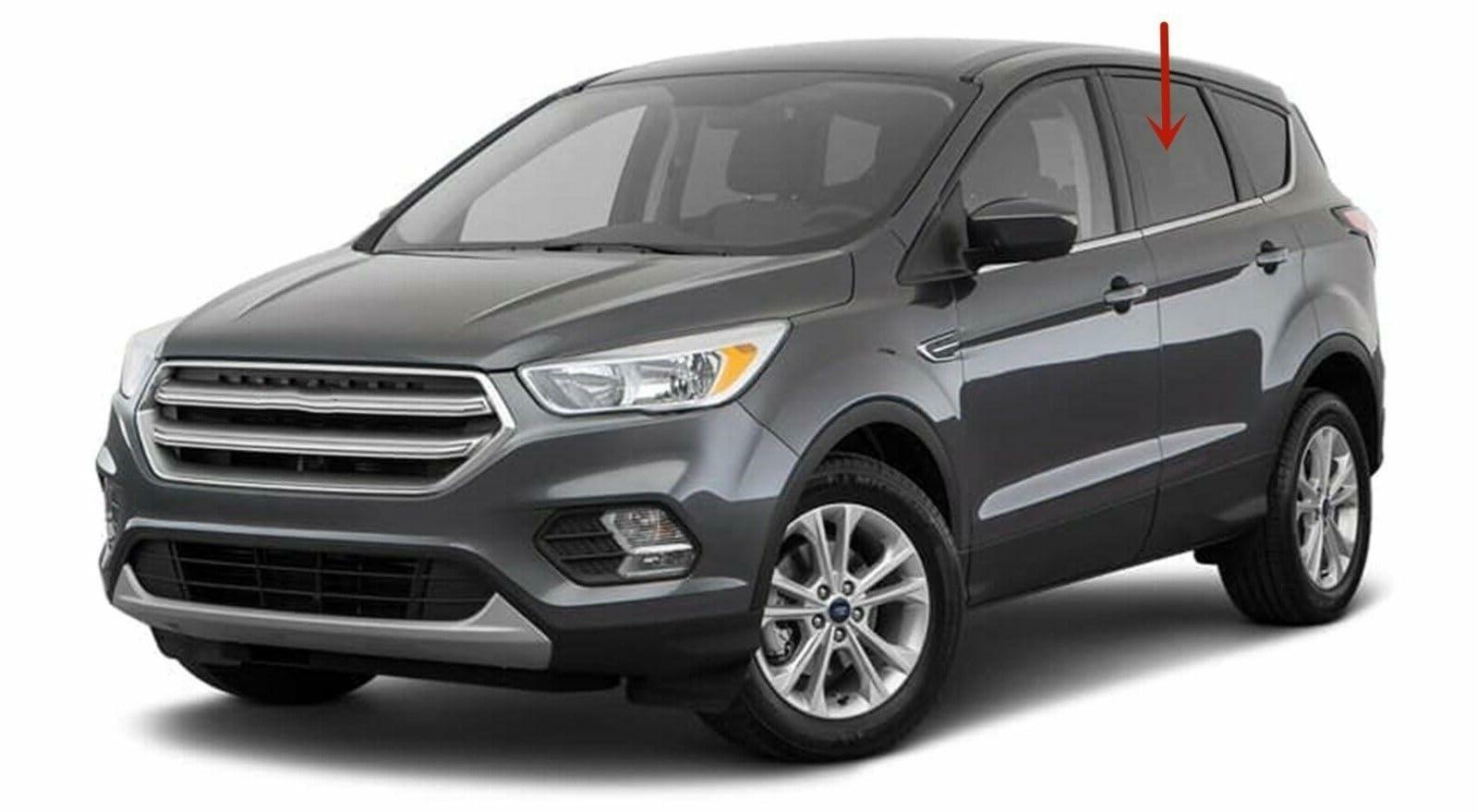 Driver Left Side Rear Door Window Door Glass Compatible with Ford Escape 2013-2019 Models
