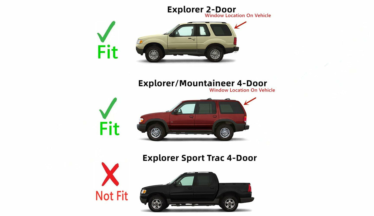 Heated Back Tailgate Window Back Glass Compatible with Ford Explorer 1998-2001 4 Door Models/ Explorer 1998-2002 2 Door Models