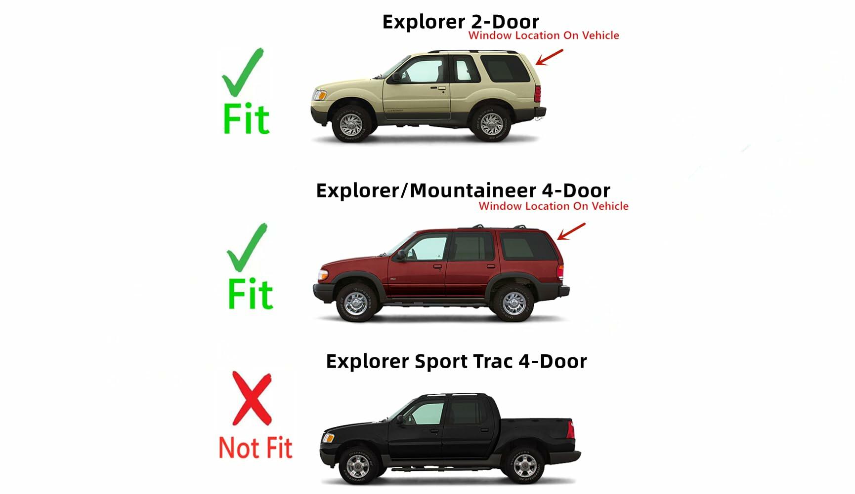 Heated Back Tailgate Window Back Glass Compatible with Ford Explorer 1998-2001 4 Door Models/ Explorer 1998-2002 2 Door Models