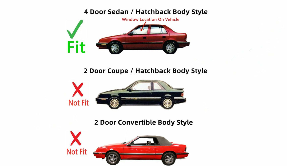 Driver Left Side Front Door Window Door Glass Compatible with Dodge Shadow/Dodge Spirit/Plymouth Sundance/Plymouth Acclaim 1988-1995 4 Dr Models/Chrysler Lebaron 1990-1994 4 Dr Models