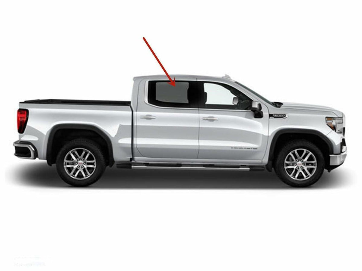 Passenger Right Side Rear Door Window Door Glass Compatible with GMC Sierra/Chevrolet Silverado 1500 4-Door Crew Cab 2019-2026 Models