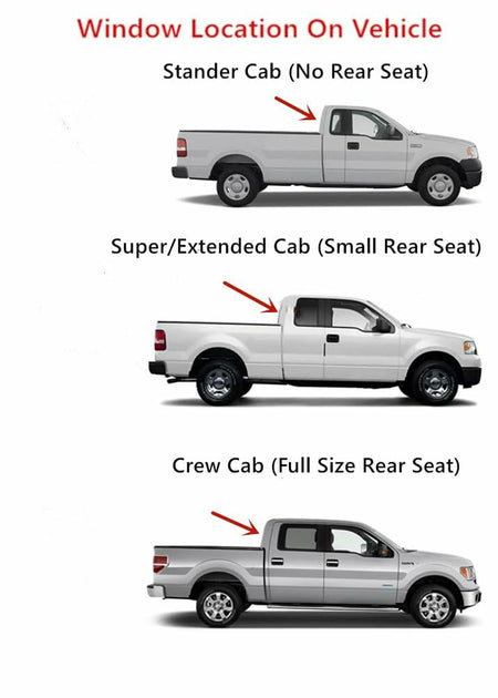 NAGD Stationary Rear Back Window Glass, Clear, Tempered Glass, Solar Controlled, Fits Ford F150 Pickup 2004-2014 Models, Includes Free Butyl Tape