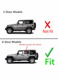 Driver Left Side Rear Door Window Door Glass Compatible with Jeep Wrangler 2007-2017 Models/ Wrangler JK 2018 Models