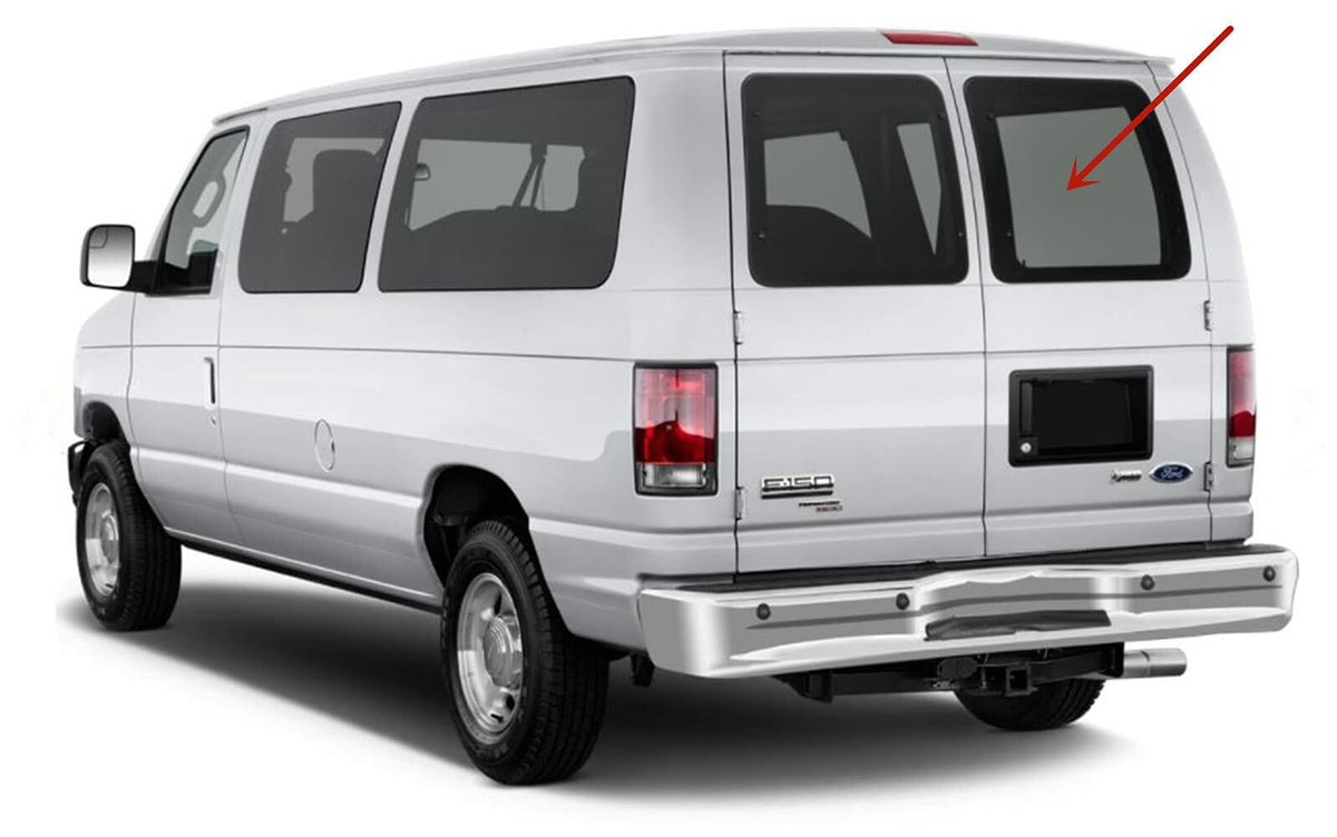 Privacy Color Style Stationary Back Window Back Glass Passenger Right Side Compatible with Ford Econoline 1992-2016 Models