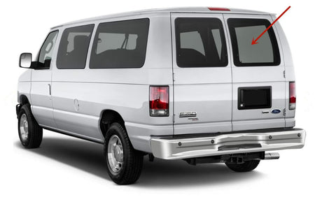 Privacy Color Style Stationary Back Window Back Glass Passenger Right Side Compatible with Ford Econoline 1992-2016 Models