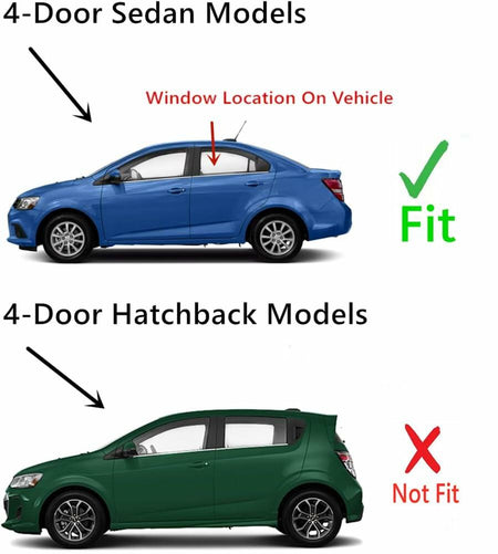 Driver Left Side Rear Door Window Door Glass Compatible with Chevrolet Sonic 4 Door Sedan 2012-2020 Models