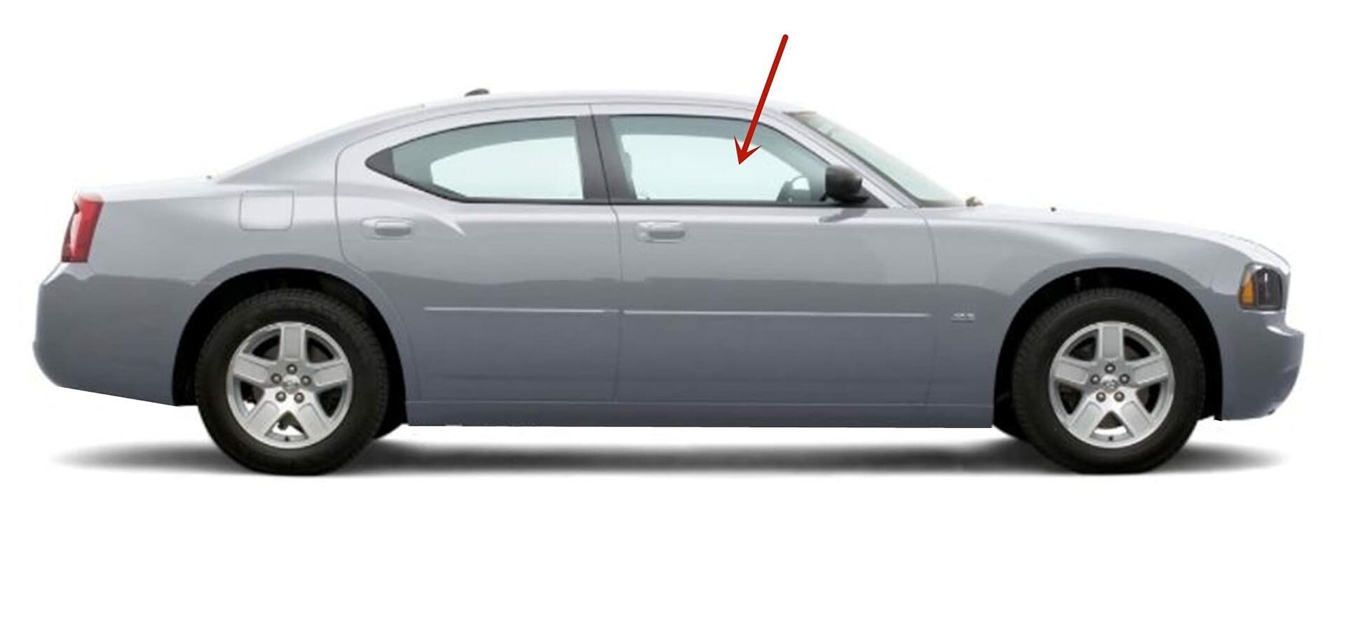 Passenger Right Side Front Door Window Door Glass Compatible with Dodge Charger 2006-2010 Models