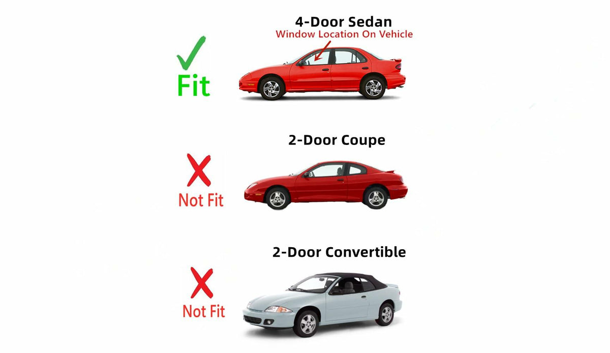 Driver Left Side Front Window Glass Compatible with Chevrolet Cavalier 4 Door Sedan 1995-2005 Models/Compatible with Pontiac Sunfire 4 Door Sedan 1995-2002 Models
