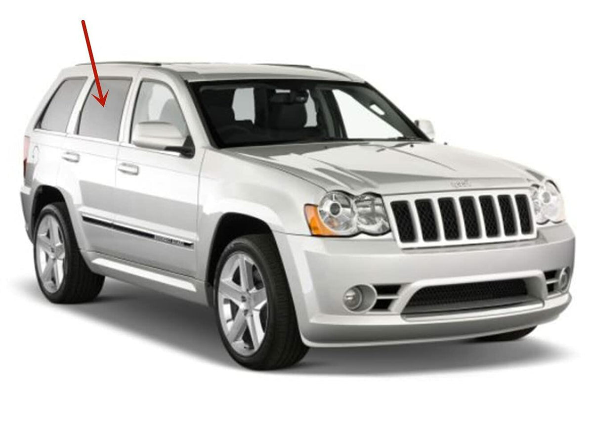 Passenger Right Side Rear Door Window Door Glass Compatible with Jeep Grand Cherokee 2005-2010 Models