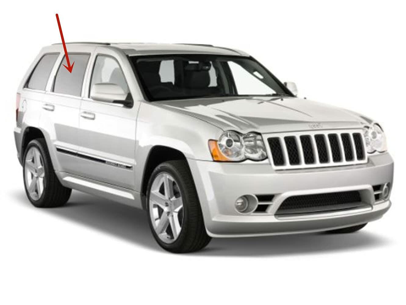 Passenger Right Side Rear Door Window Door Glass Compatible with Jeep Grand Cherokee 2005-2010 Models