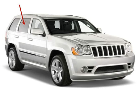 Passenger Right Side Rear Door Window Door Glass Compatible with Jeep Grand Cherokee 2005-2010 Models