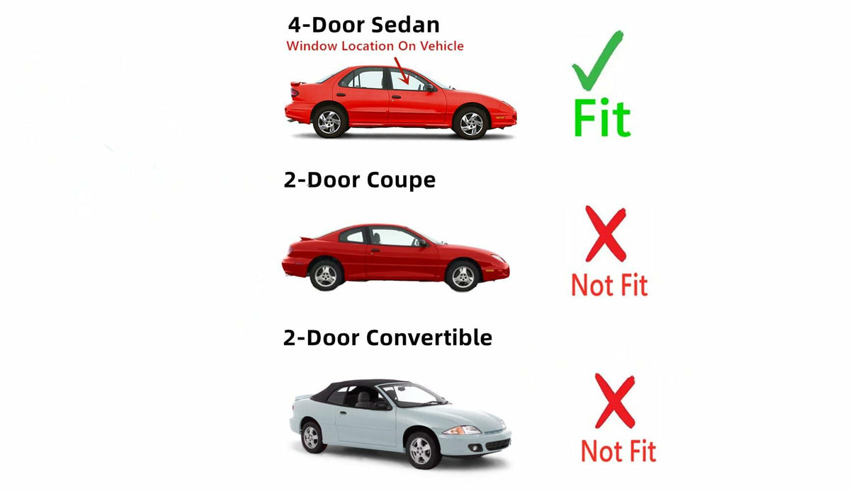 Passenger Right Side Front Door Window Door Glass Compatible with Chevrolet Cavalier 4 Door Sedan 1995-2005 Models / Compatible with Pontiac Sunfire 4 Door Sedan 1995-2002 Models