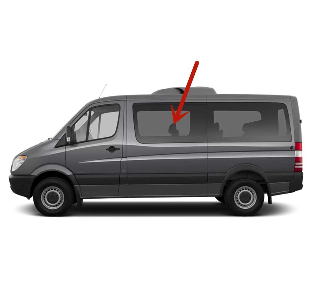 Privacy Driver Left Side Sliding/Stationary Door Window Door Glass Compatible with Freightliner Sprinter/Mercedes Benz Sprinter/Dodge Sprinter 144 & 170 WB Van 2007-2018 Models