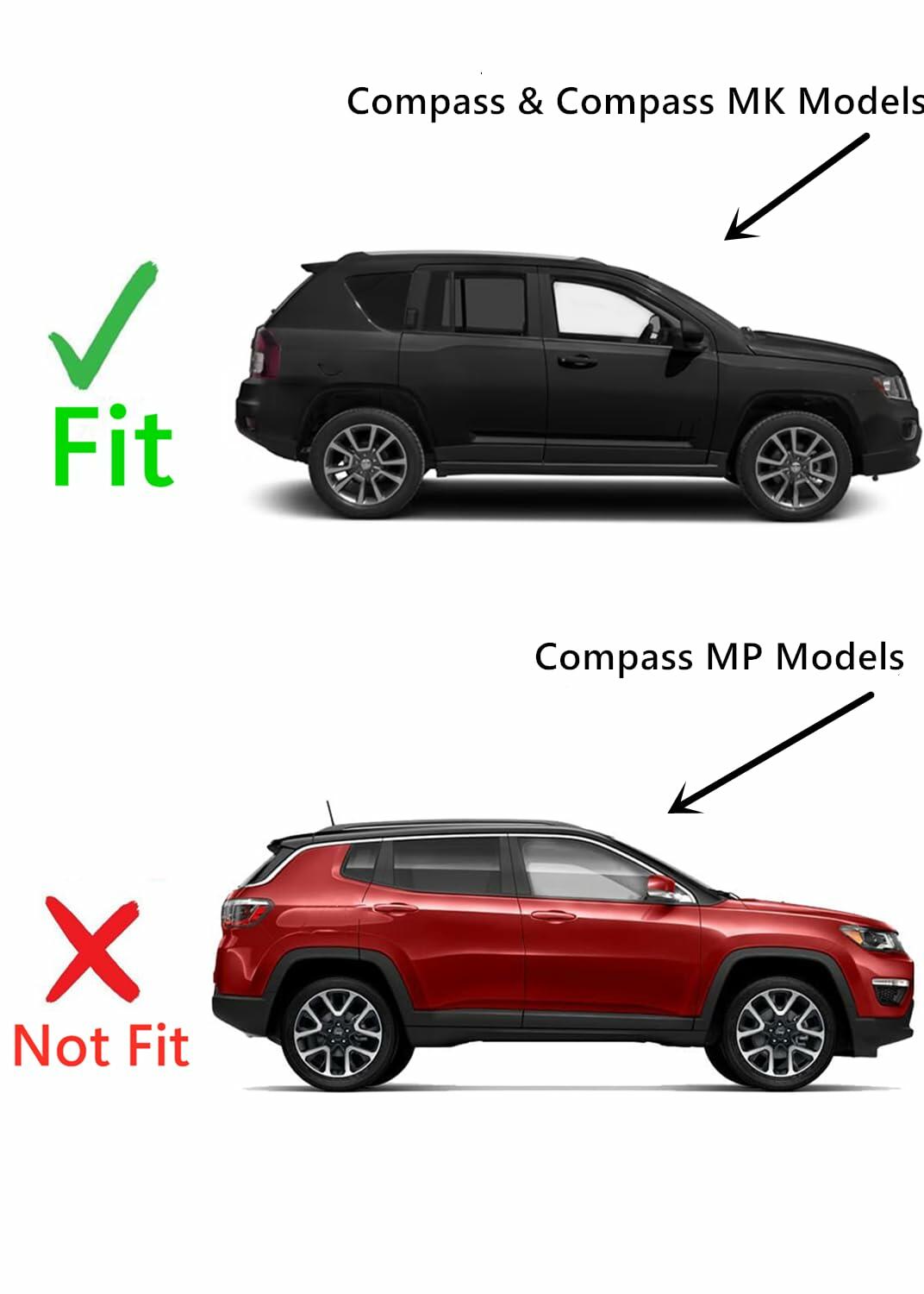 Passenger Right Side Front Door Window Door Glass Compatible with Jeep Compass 2007-2016 Models/ Compass MK 2017 Models (Not For 2017 Compass MP)
