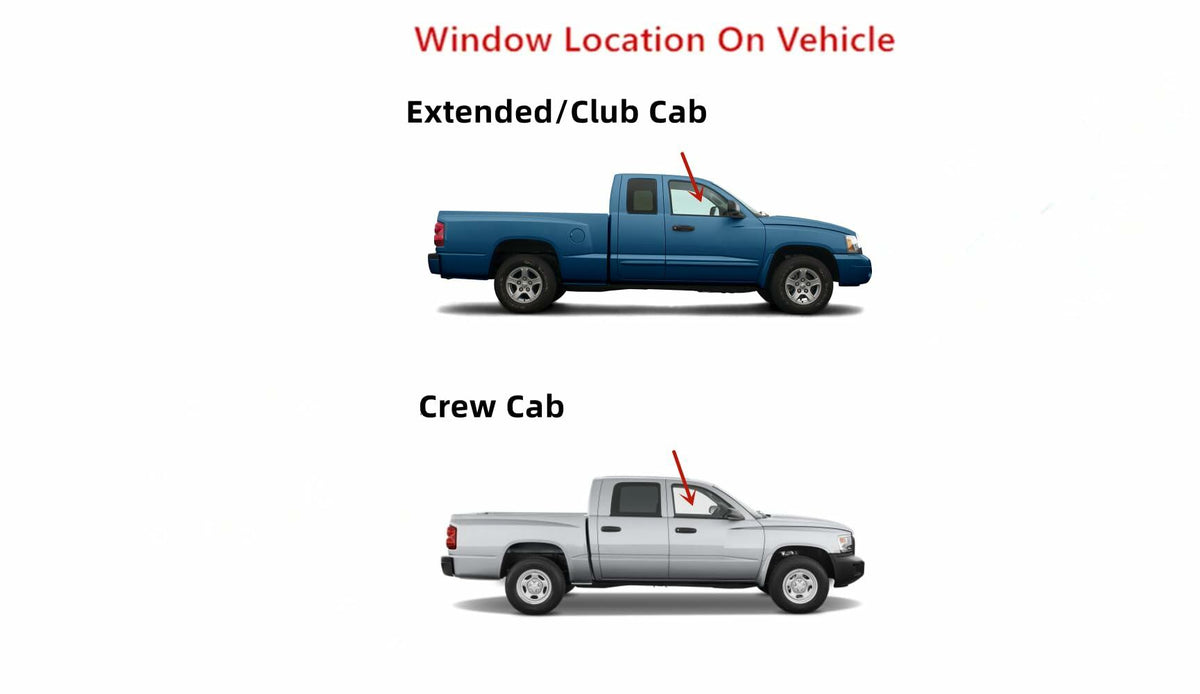 Passenger Right Side Front Door Window Door Glass Compatible with Mitsubishi Raider 2006-2010 Models