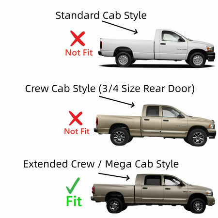 Laminated Passenger Right Side Rear Door Window Door Glass Compatible with Dodge Ram Pickup 1500/2500/3500/4500/5500 4 Door Extended Crew/Mega Cab 2006-2007 Models