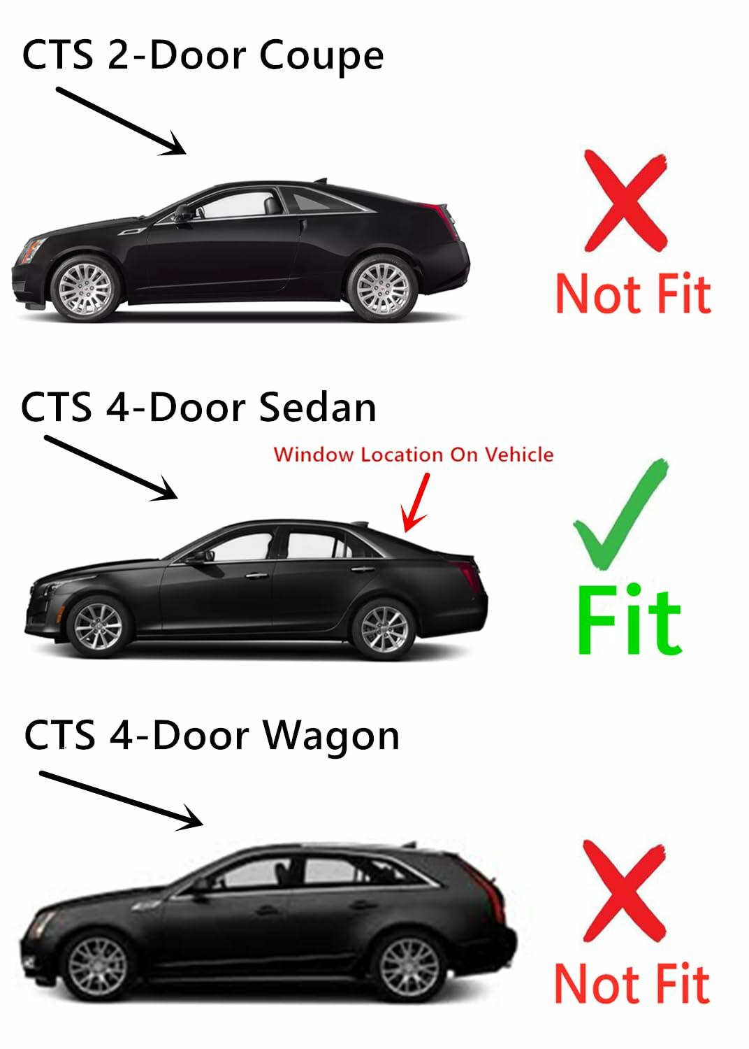 Heated Back Window Back Glass Compatible with Cadillac CTS 2014-2019 / CTS-V 2016-2019 4-Door Sedan Models