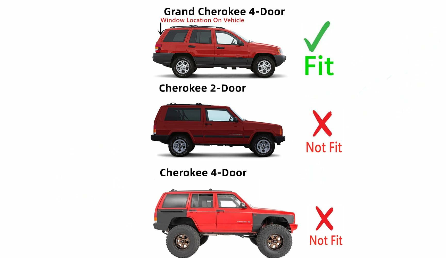 Heated Back Tailgate Window Back Glass Compatible with Jeep Grand Cherokee 1999-2004 Models
