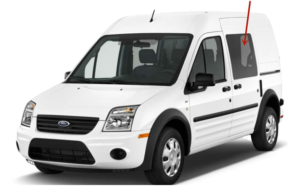 Driver Left Side Rear Sliding Cargo Door Window Door Glass Compatible with Ford Transit Connect Mini Van 2010-2013 Models
