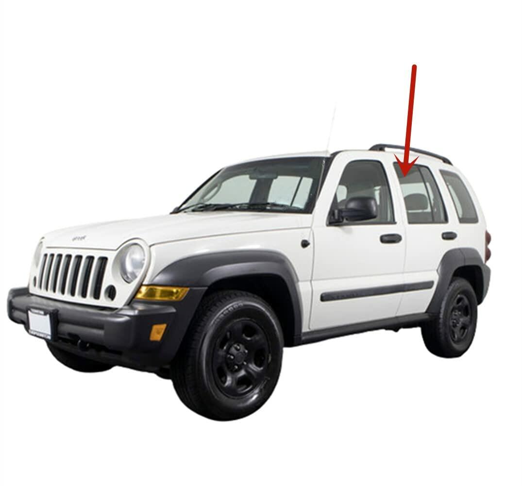 With Bottom Hole Style Clear Tempered Driver Left Side Rear Door Window Door Glass Compatible with Jeep Liberty 2006-2007 Models