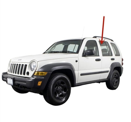 With Bottom Hole Style Clear Tempered Driver Left Side Rear Door Window Door Glass Compatible with Jeep Liberty 2006-2007 Models