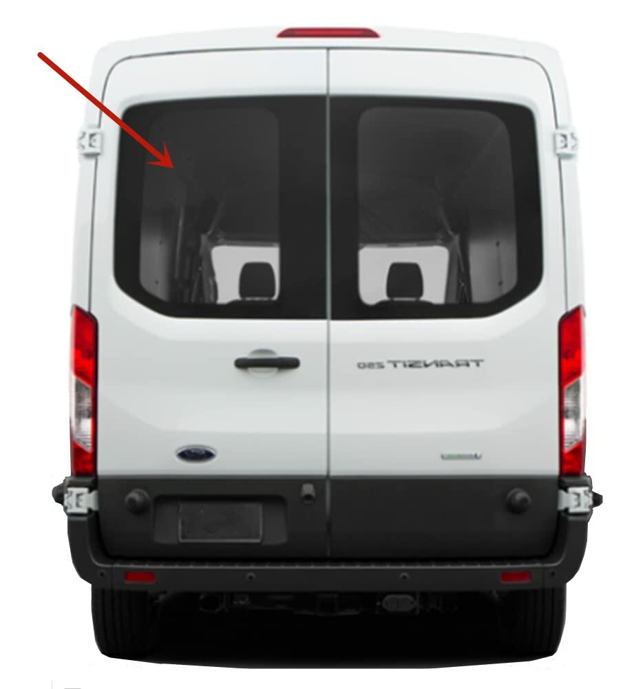 Heated Rear Back Window Back Glass Driver Left Side Compatible with Ford Transit 100.8" Mid-Roof & 110.2" High-Roof 2015-2026 Models (Not for Transit Connect, Or Low-Roof Transit)