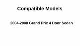 Passenger Right Side Front Door Glass Compatible with Pontiac Grand Prix 2004-2008 Models