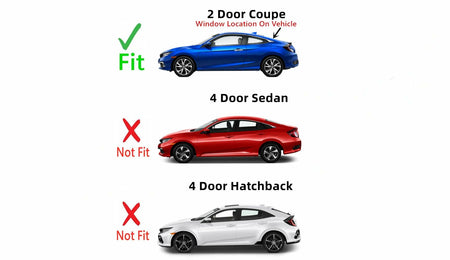 OEM Back Window Back Glass Compatible with Honda Civic 2 Door Coupe 2016-2021 Models