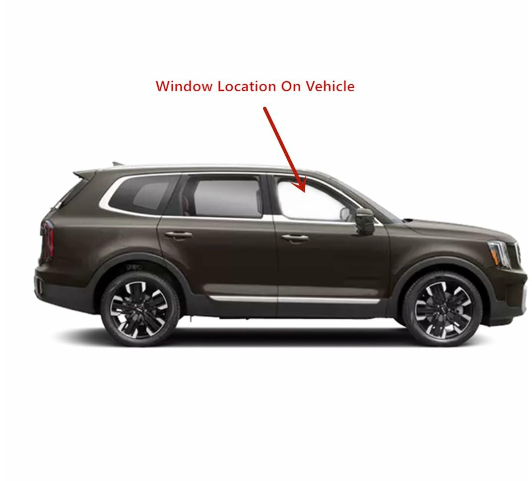 Tempered Passenger Right Side Front Door Window Door Glass Compatible with Kia Telluride 2020-2025 Models